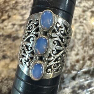 Opalite Sterling Silver Ring Size 9.5